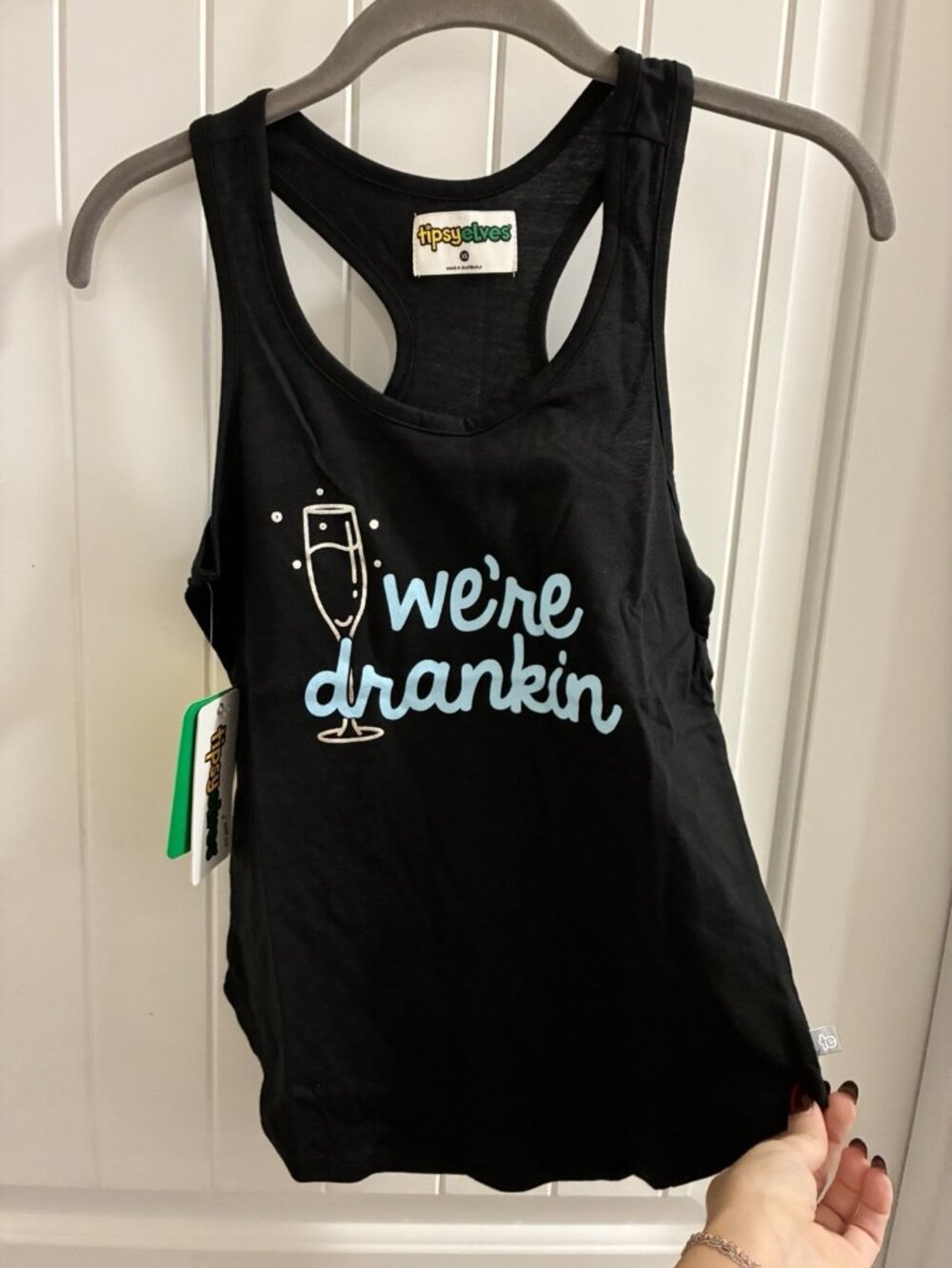 Tipsy Elves We’re Drankin Tank In Black Size XS the PTP Measures 17.5”